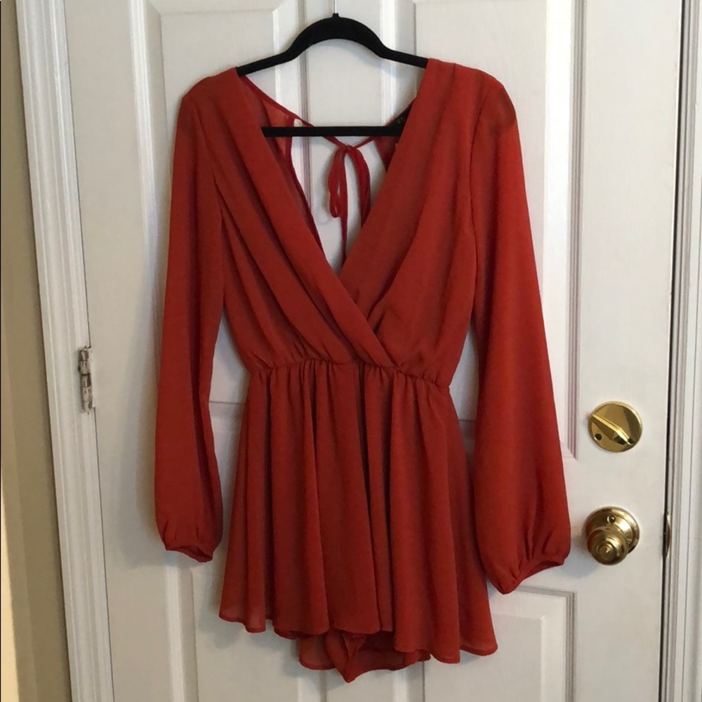 Burnt orange romper size S